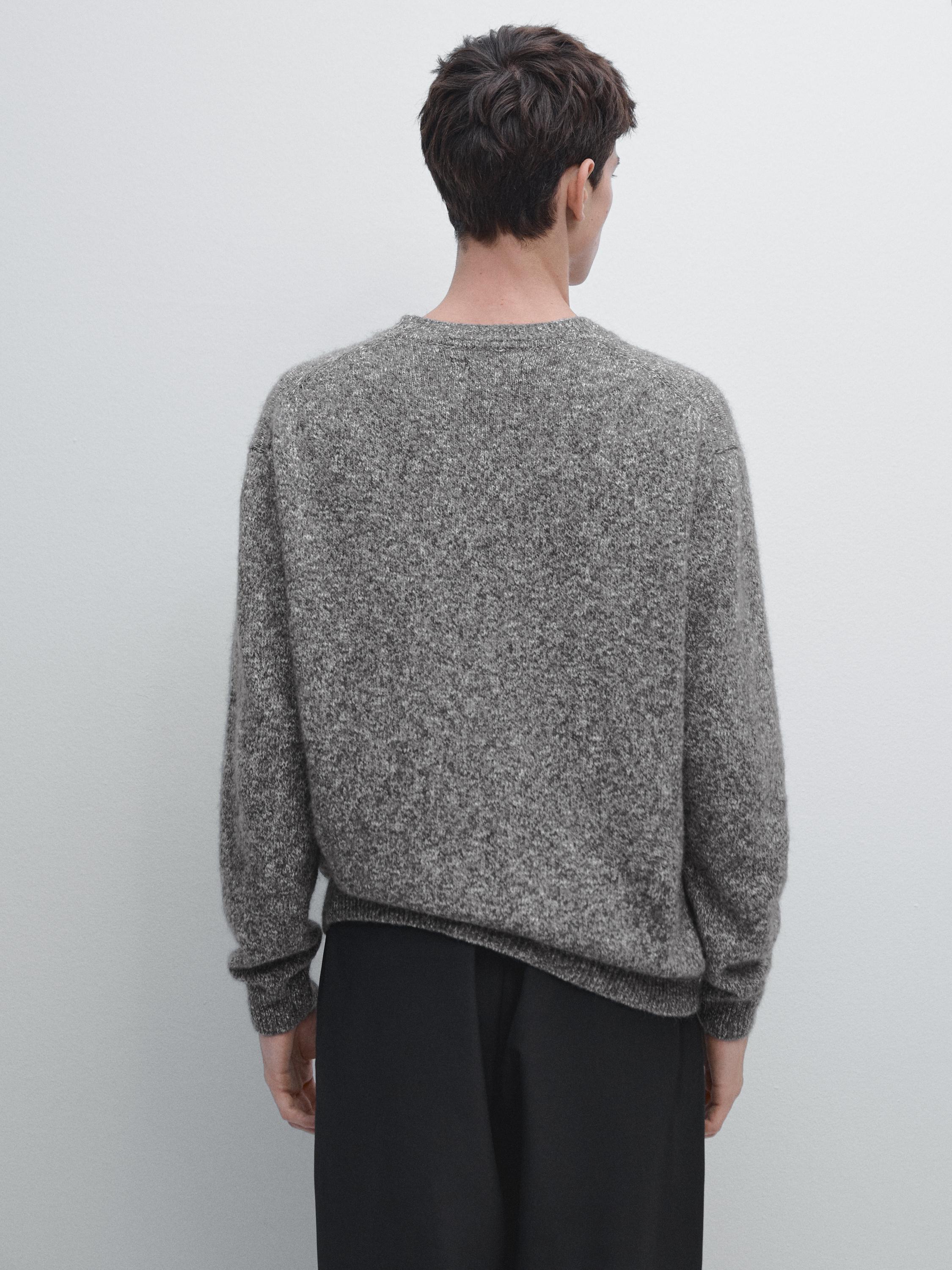 Knit mouliné cotton and wool sweater